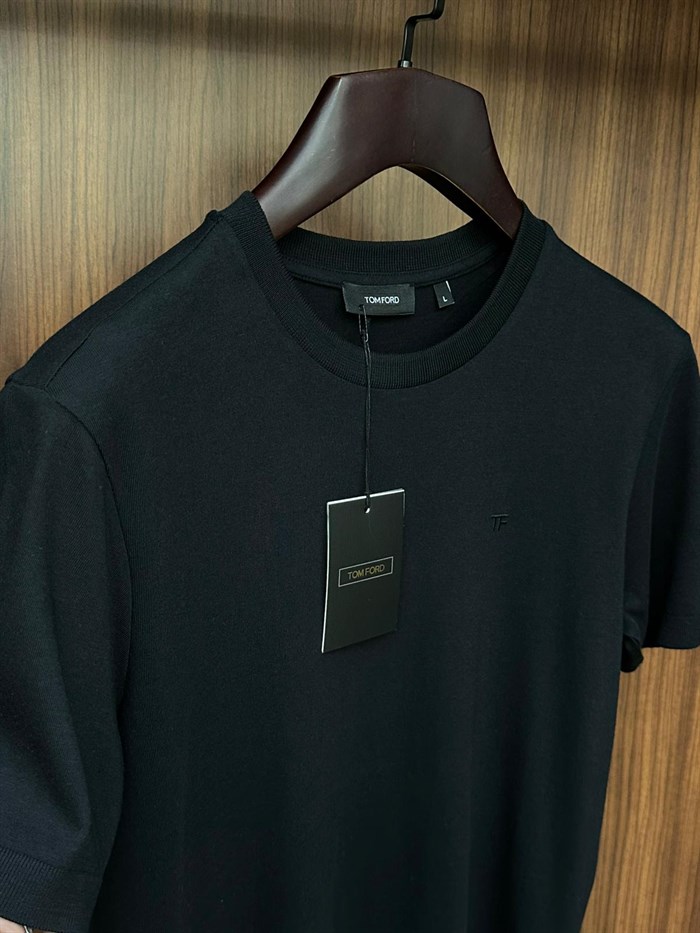 Nakış Logolu Kaşmir Kumaş T-Shirt