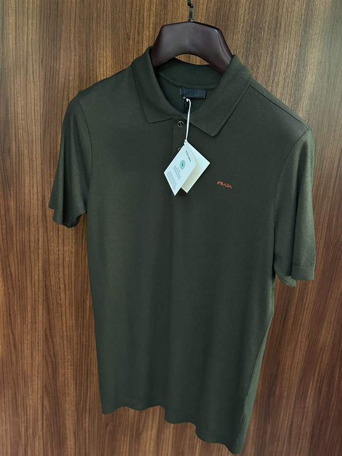 Nakış Logolu Kaşmir Kumaş Yakalı T-Shirt