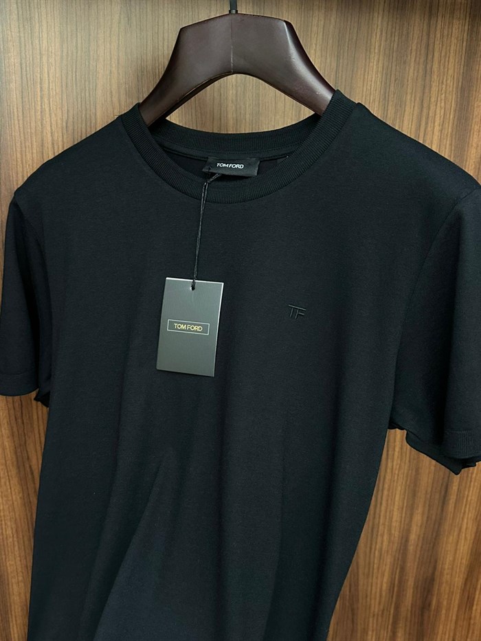 Nakış Logolu Kaşmir Kumaş T-Shirt