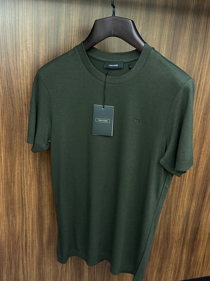 Nakış Logolu Kaşmir Kumaş T-Shirt