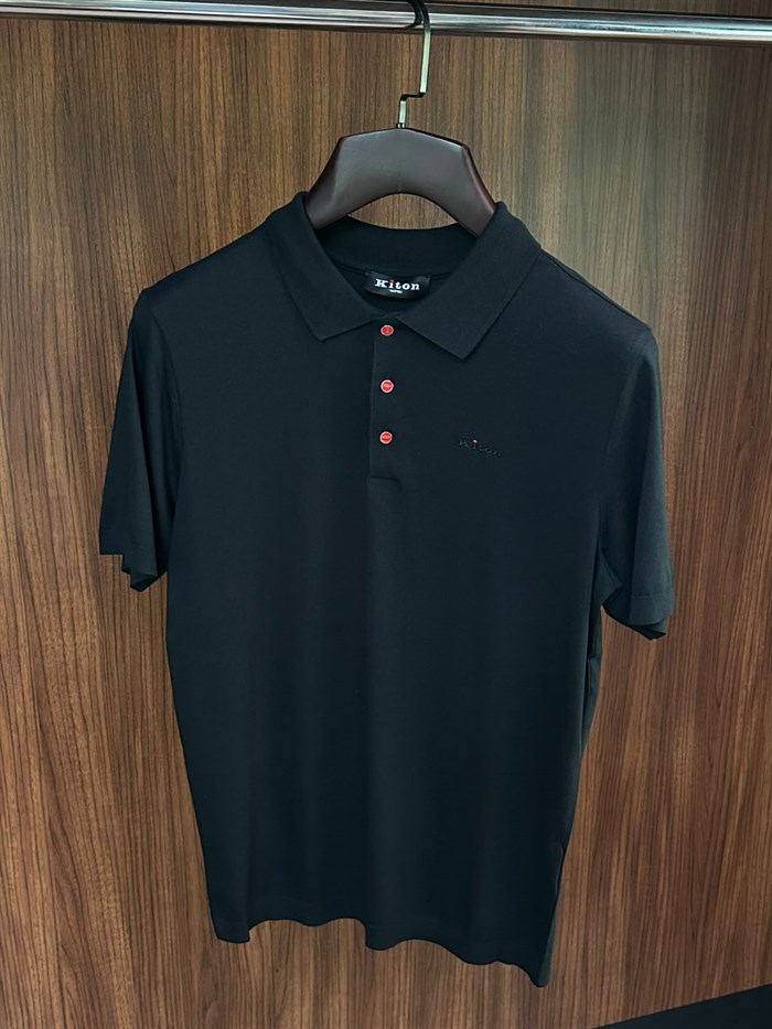 Nakış Logolu Kaşmir Kumaş Yakalı T-Shirt
