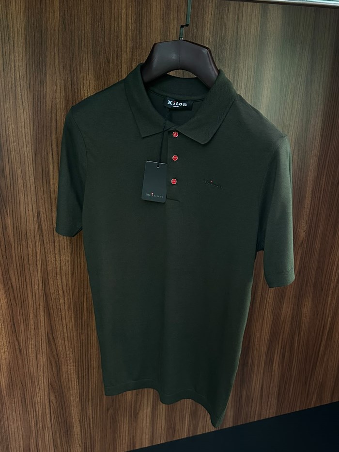 Nakış Logolu Kaşmir Kumaş Yakalı T-Shirt