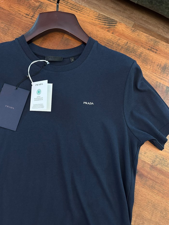 Nakış Logolu Kaşmir Kumaş T-Shirt