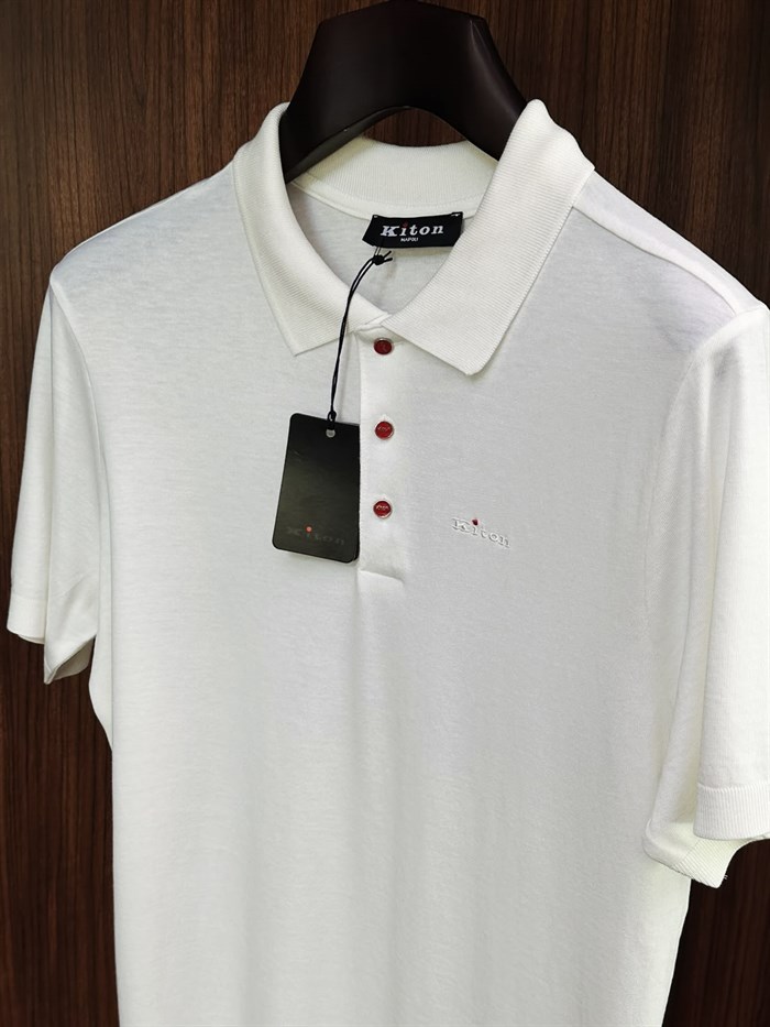 Nakış Logolu Kaşmir Kumaş Yakalı T-Shirt