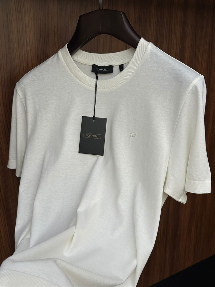 Nakış Logolu Kaşmir Kumaş T-Shirt