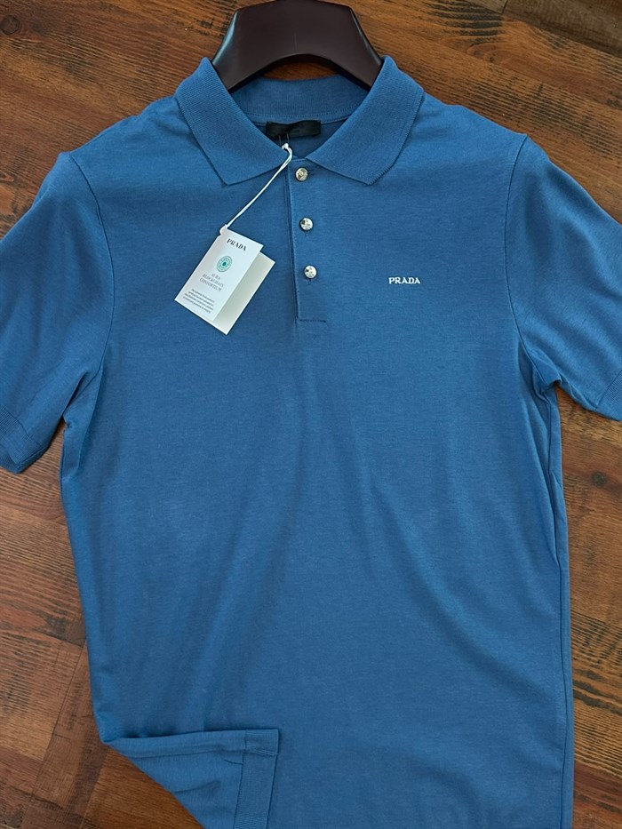 Nakış Logolu Kaşmir Kumaş Yakalı T-Shirt