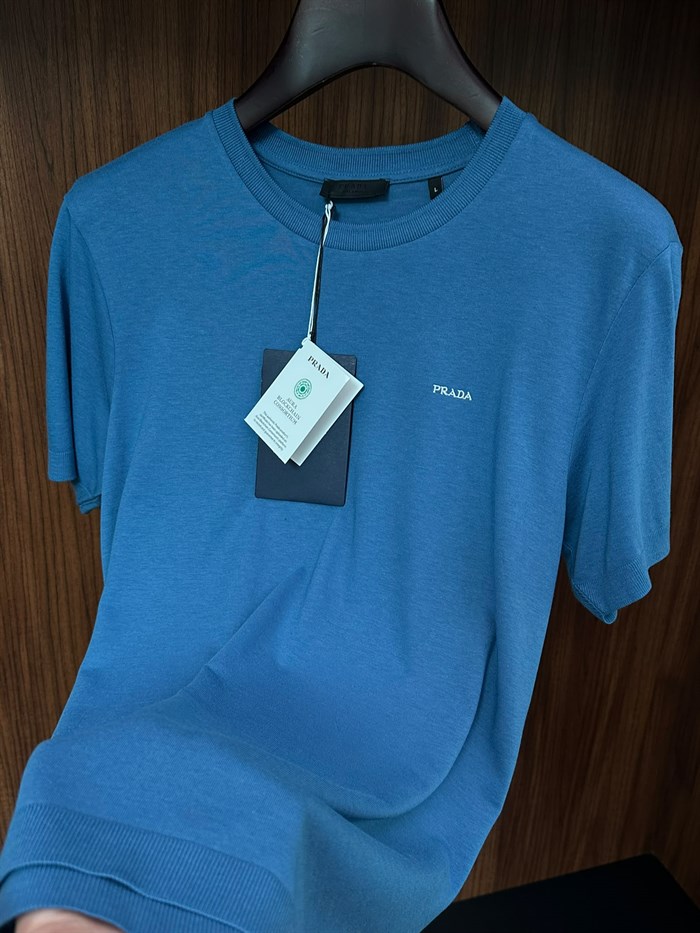 Nakış Logolu Kaşmir Kumaş T-Shirt