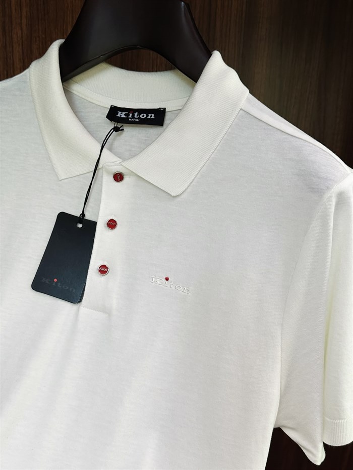 Nakış Logolu Kaşmir Kumaş Yakalı T-Shirt