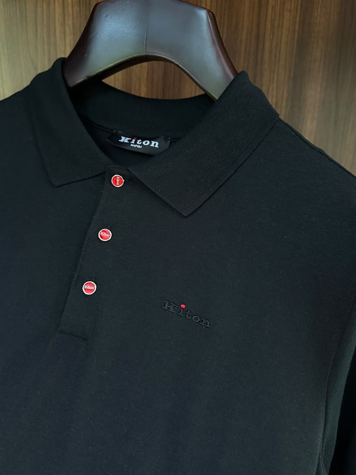 Nakış Logolu Kaşmir Kumaş Yakalı T-Shirt