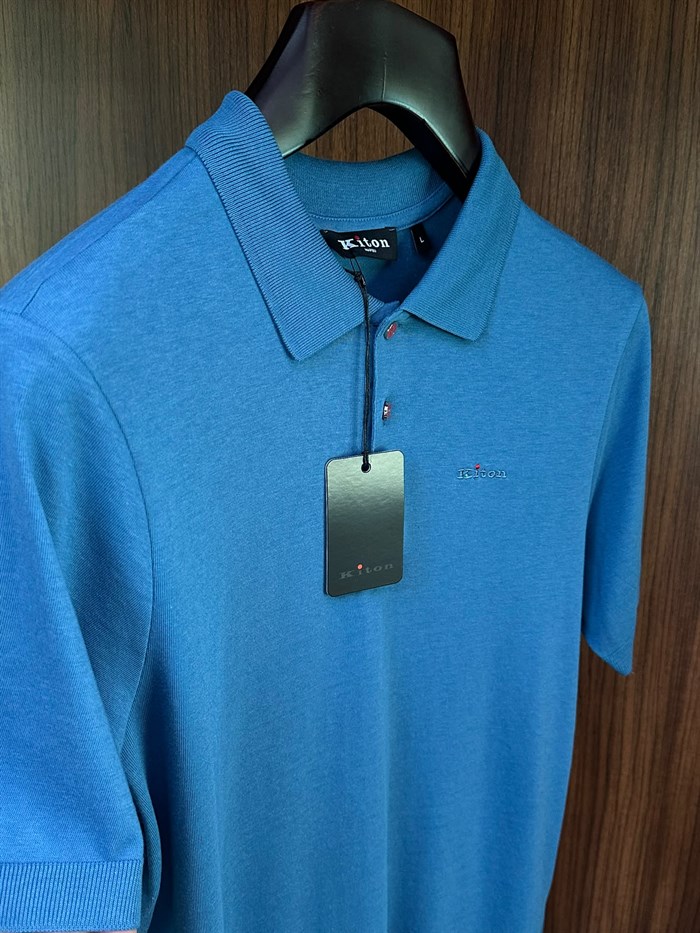Nakış Logolu Kaşmir Kumaş Yakalı T-Shirt