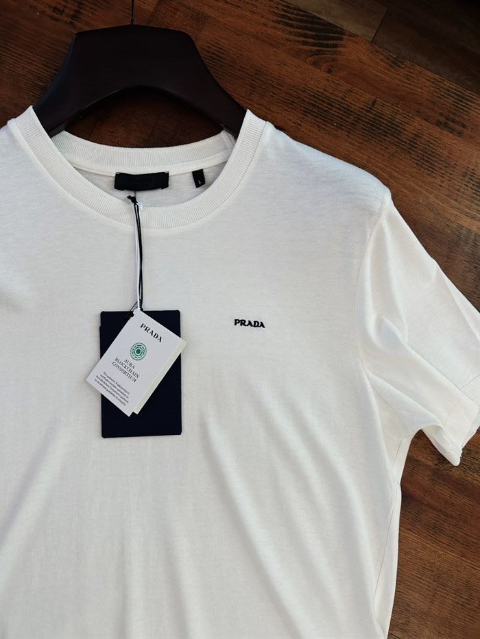 Nakış Logolu Kaşmir Kumaş T-Shirt