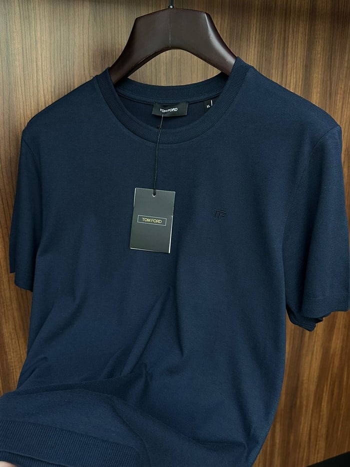 Nakış Logolu Kaşmir Kumaş T-Shirt