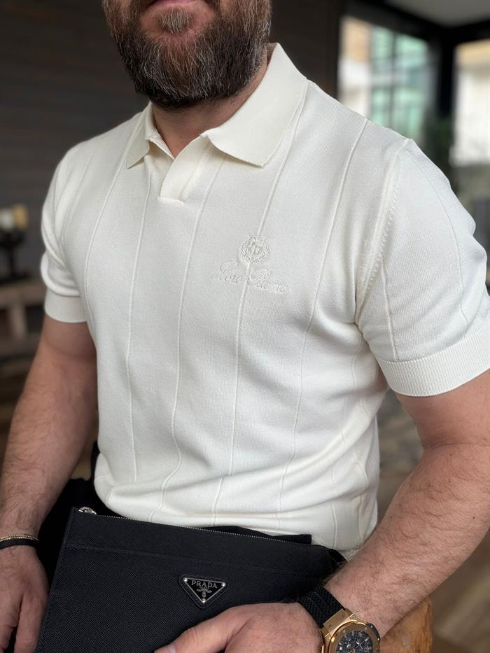 Nakış Logolu Yakalı Triko T-Shirt