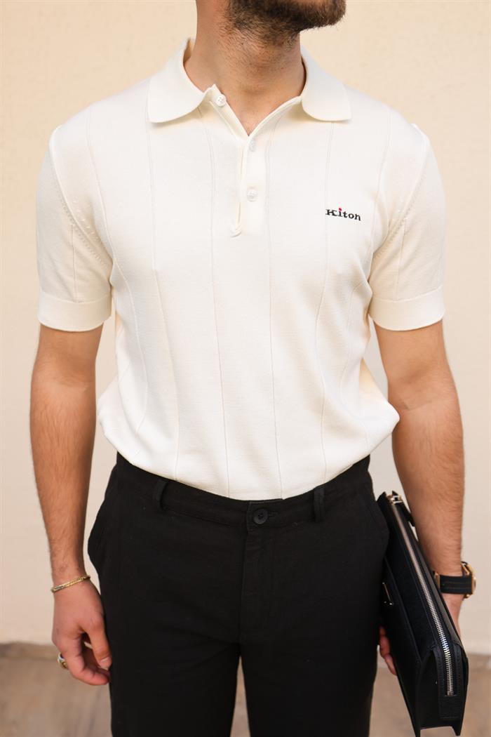 Nakış Logolu Yakalı Triko T-Shirt