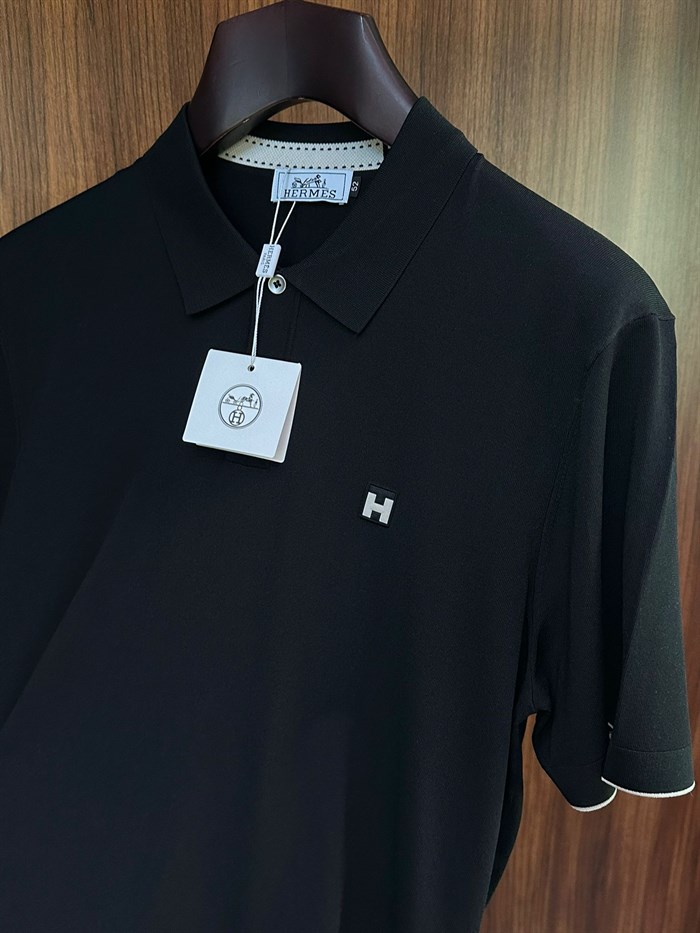 Slikon Logolu İthal Triko Yakalı T-Shirt