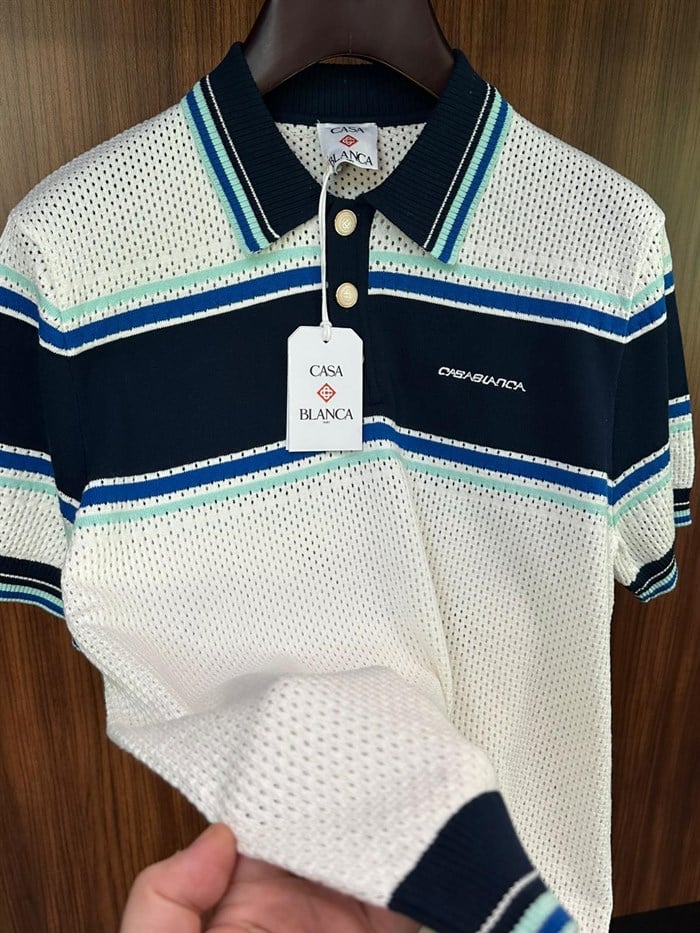 Striped Mesh Short Sleeve T-Shirt