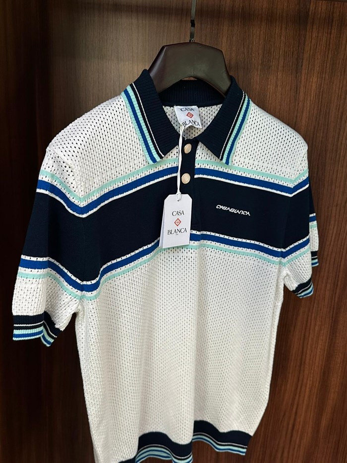 Striped Mesh Short Sleeve T-Shirt