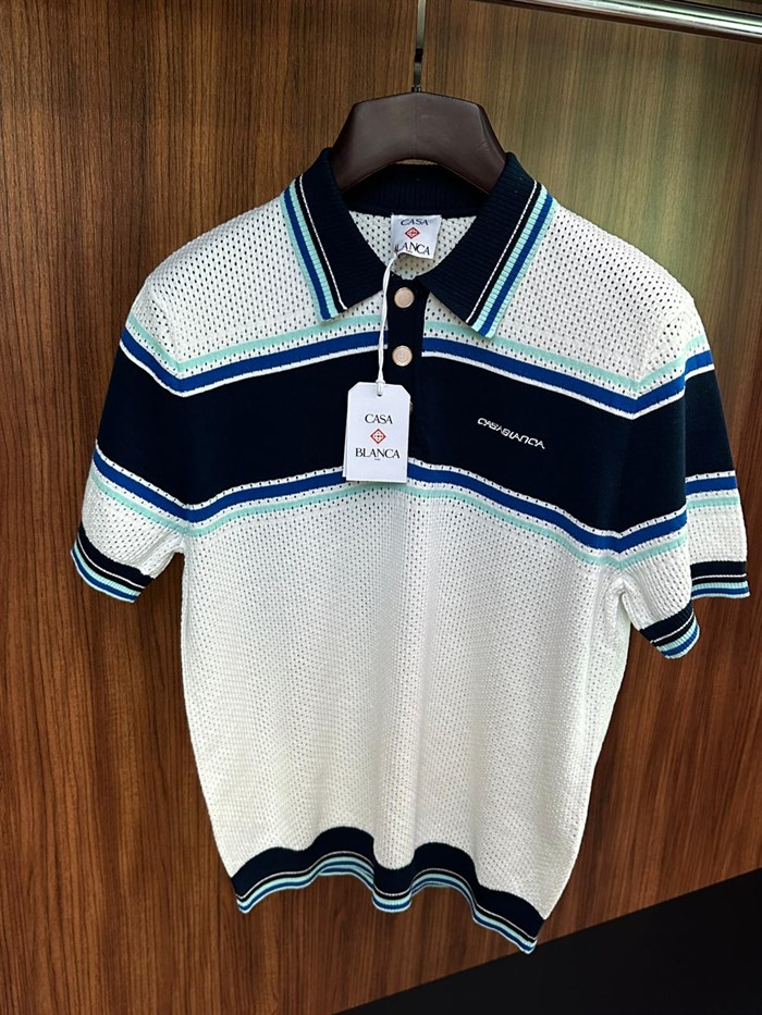 Striped Mesh Short Sleeve T-Shirt