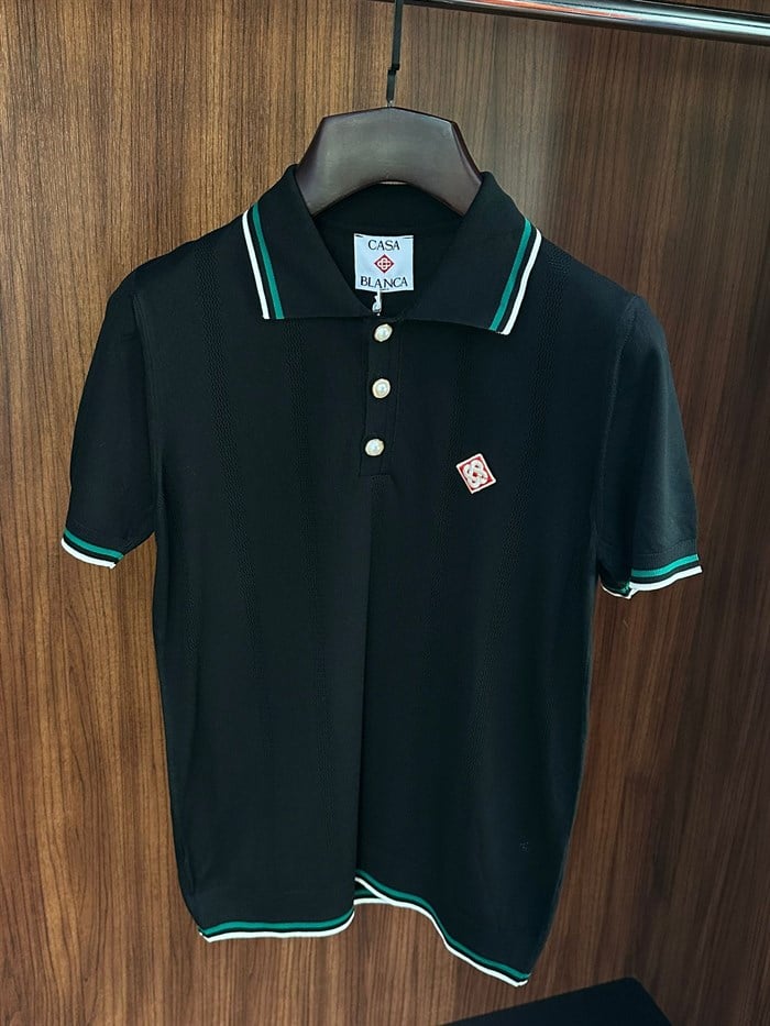 Yaka Ve Düğme Detaylı Triko T-Shirt