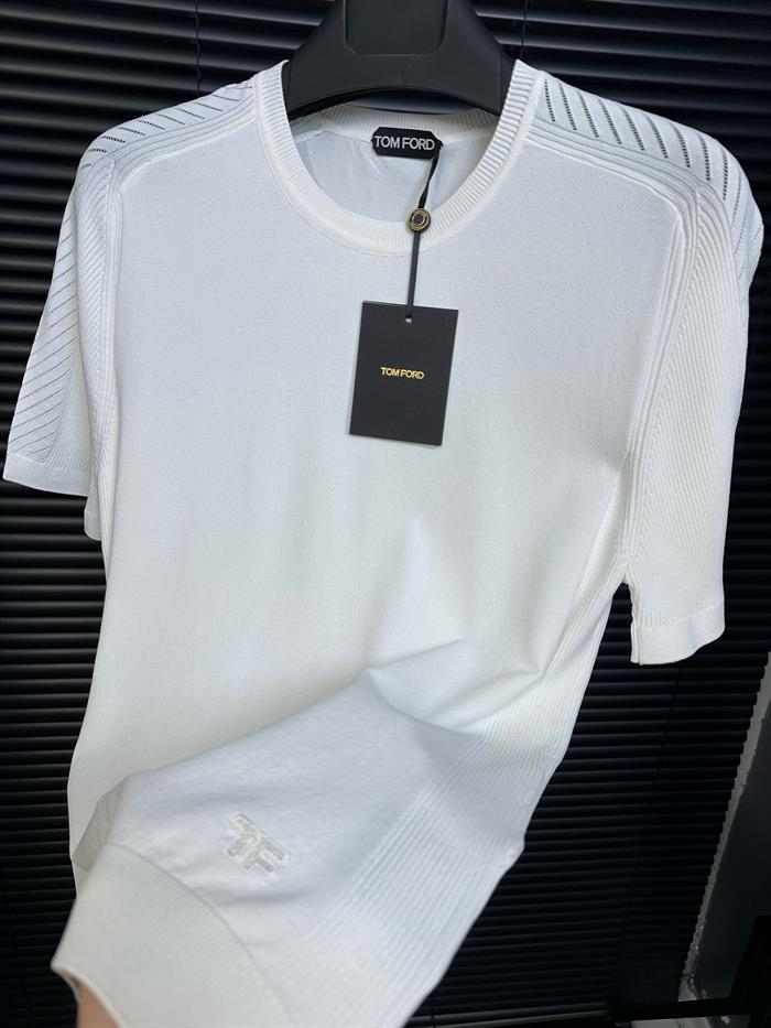 Fitilli Basic Triko T-Shirt - Beyaz