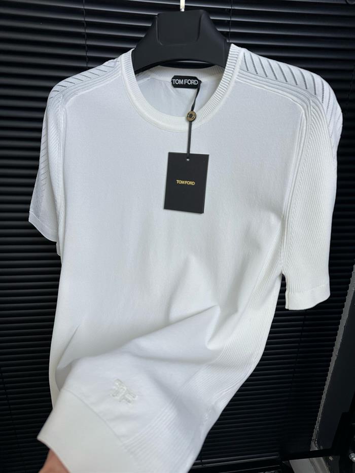 Fitilli Basic Triko T-Shirt - Beyaz