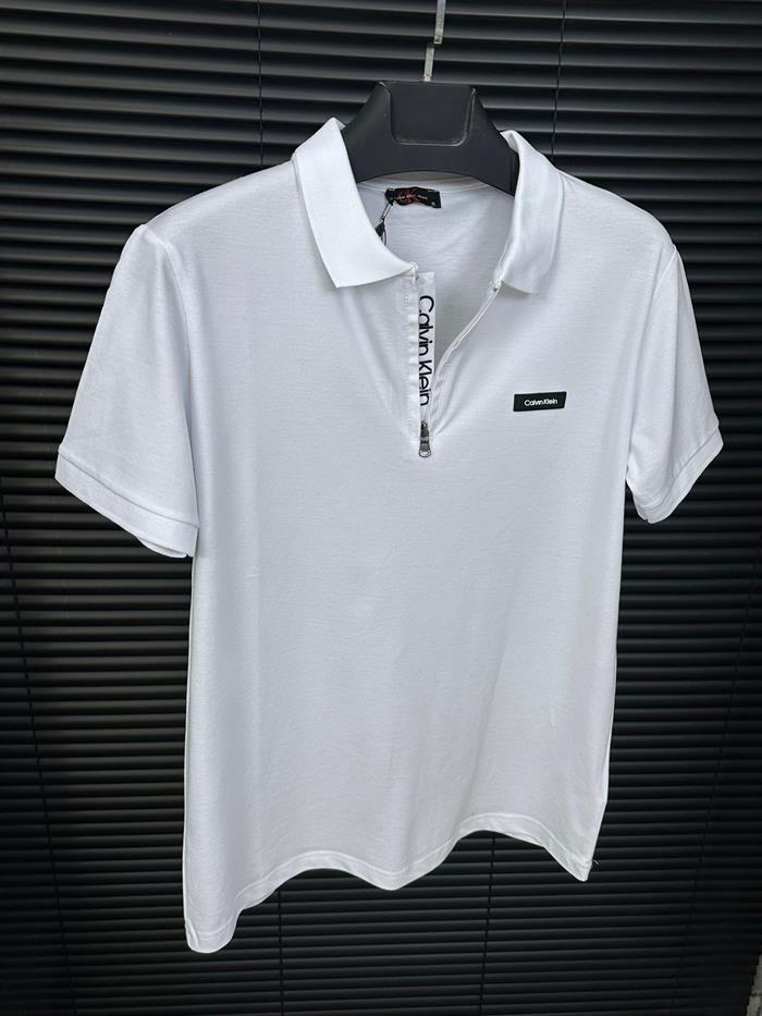 Silikon Marka Baskılı Fermuarlı Yakalı T-Shirt