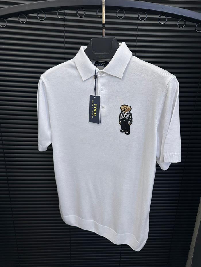 Teddy Bear Nakış Baskılı Triko Yakalı T-Shirt