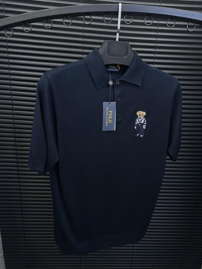 Teddy Bear Nakış Baskılı Triko Yakalı T-Shirt