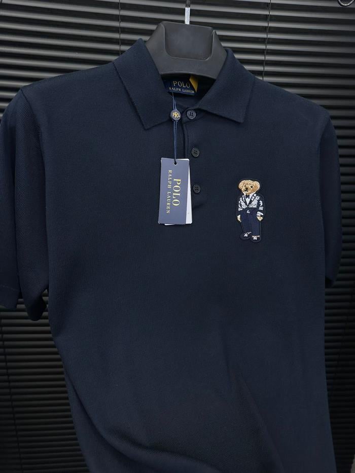 Teddy Bear Nakış Baskılı Triko Yakalı T-Shirt