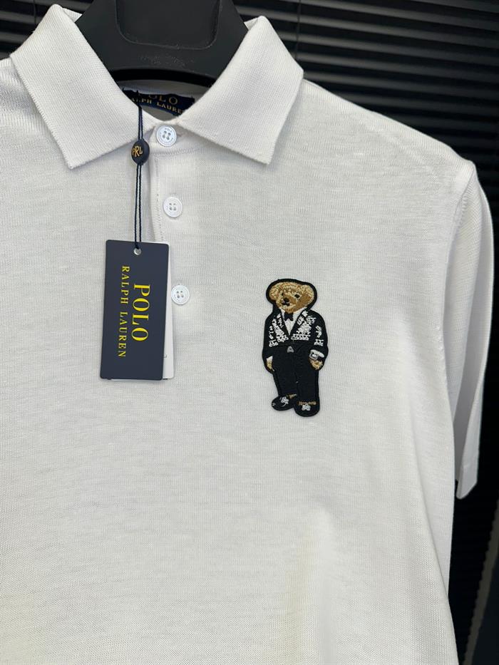 Teddy Bear Nakış Baskılı Triko Yakalı T-Shirt