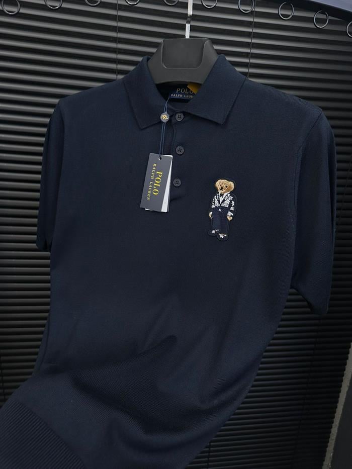 Teddy Bear Nakış Baskılı Triko Yakalı T-Shirt