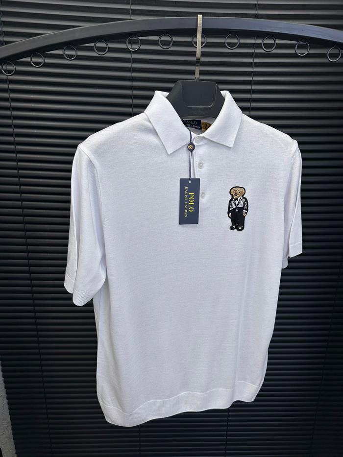 Teddy Bear Nakış Baskılı Triko Yakalı T-Shirt