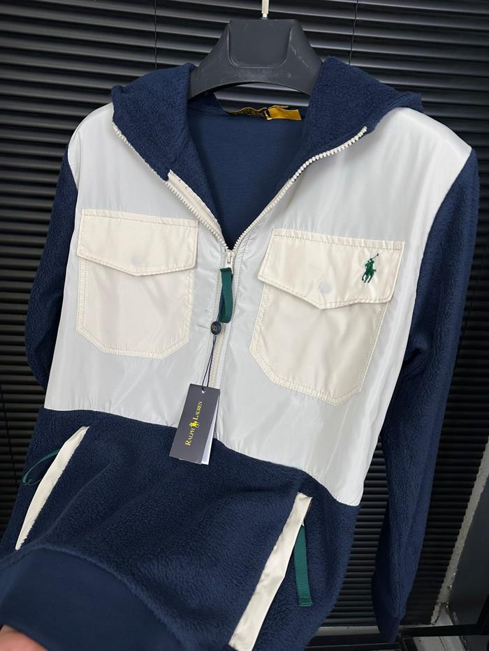 Nakış Logolu Kapşonlu Yarım Fermuarlı Sweatshirt