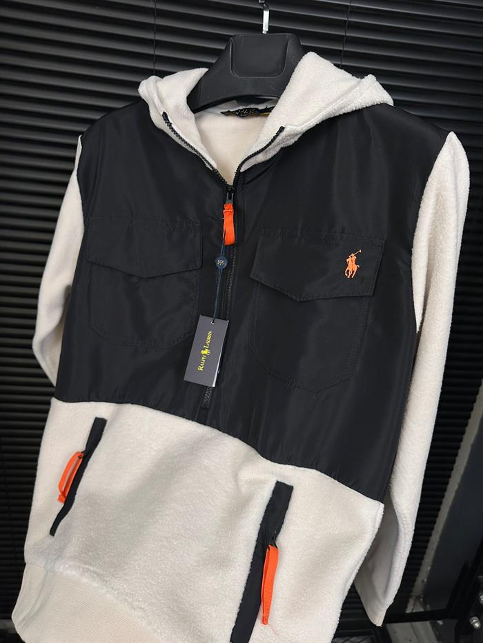 Nakış Logolu Kapşonlu Yarım Fermuarlı Sweatshirt