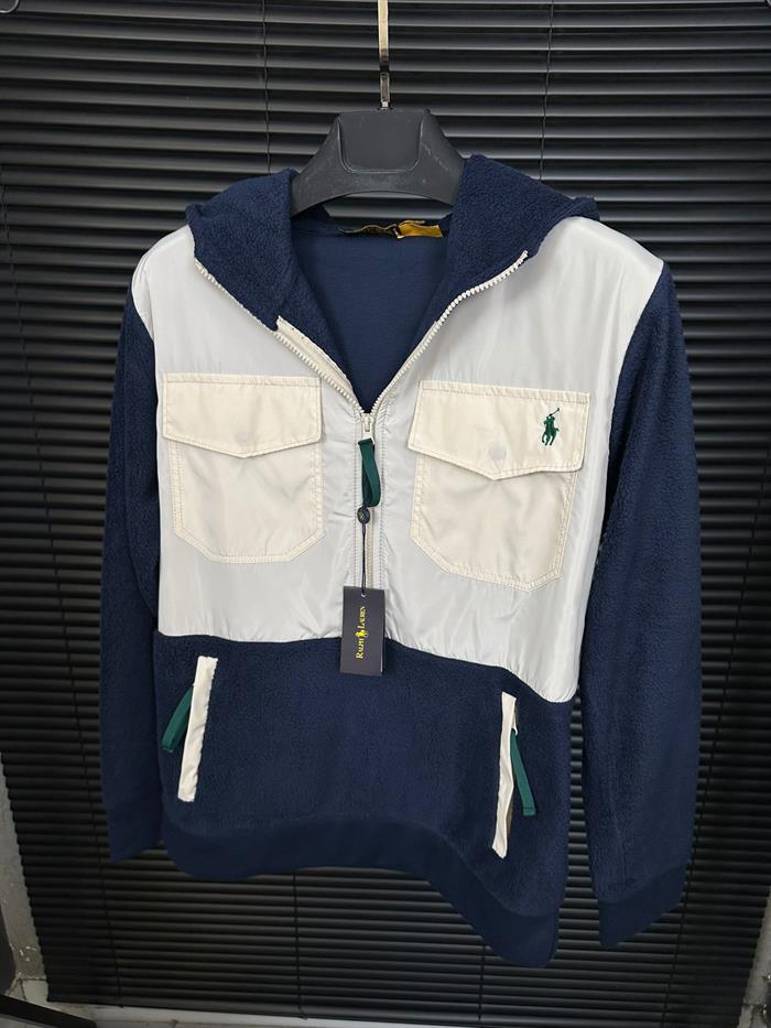 Nakış Logolu Kapşonlu Yarım Fermuarlı Sweatshirt