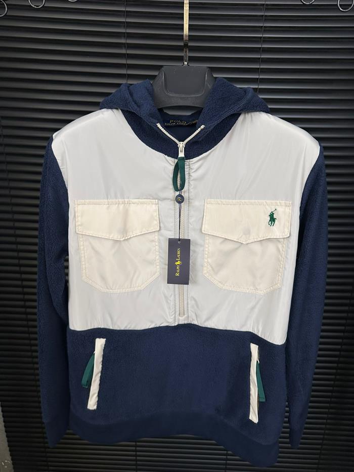 Nakış Logolu Kapşonlu Yarım Fermuarlı Sweatshirt