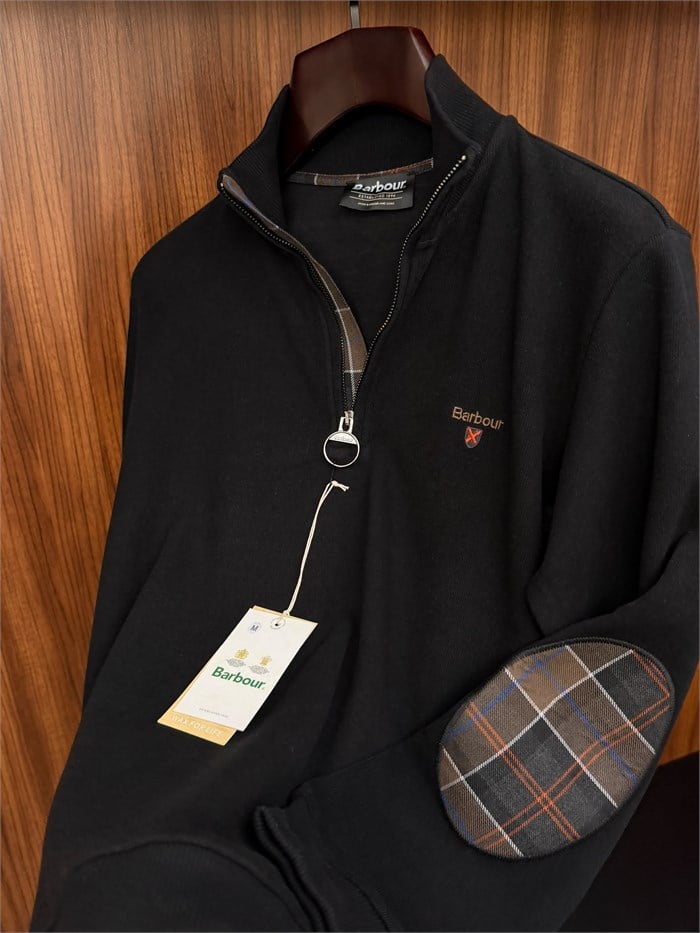 Nakış Logolu Yama Detaylı Yarım Fermuarlı Selanik Sweatshirt