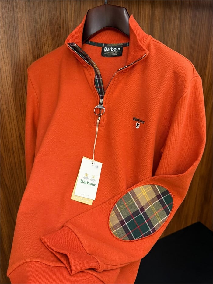 Nakış Logolu Yama Detaylı Yarım Fermuarlı Selanik Sweatshirt