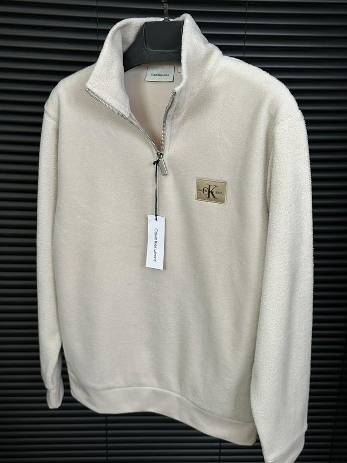 Nakış Logolu Yarım Fermuar Polar Sweatshirt