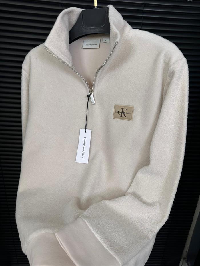 Nakış Logolu Yarım Fermuar Polar Sweatshirt