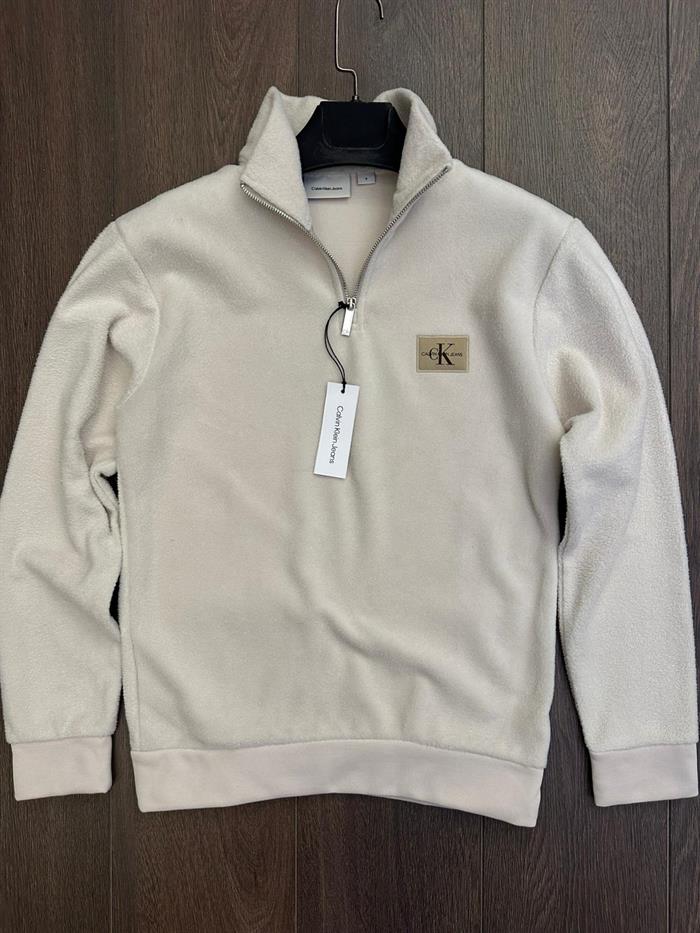 Nakış Logolu Yarım Fermuar Polar Sweatshirt