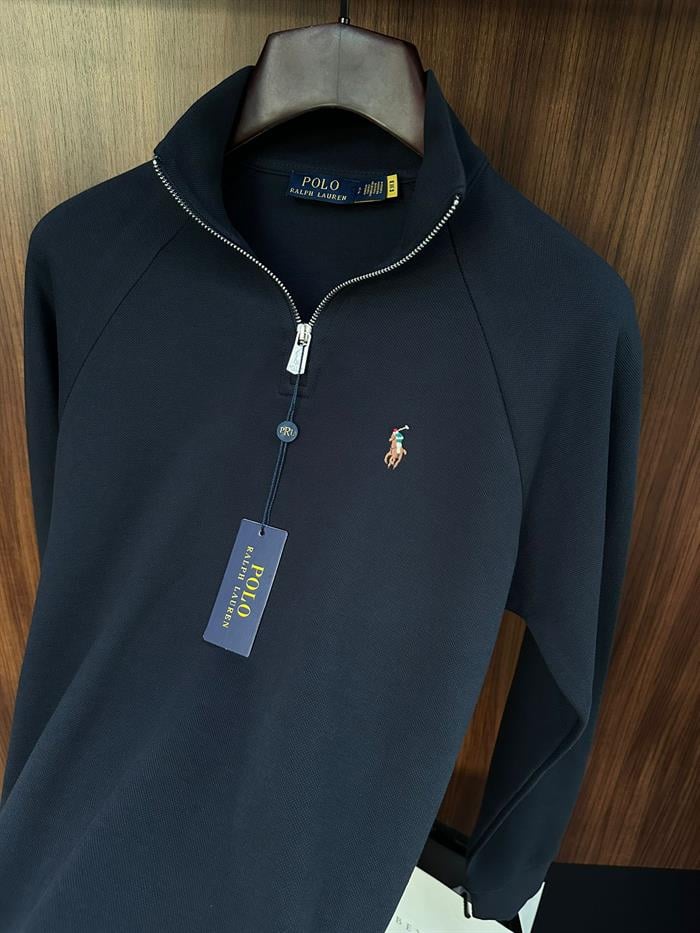 Nakış Logolu Yarım Fermuarlı Sweatshirt