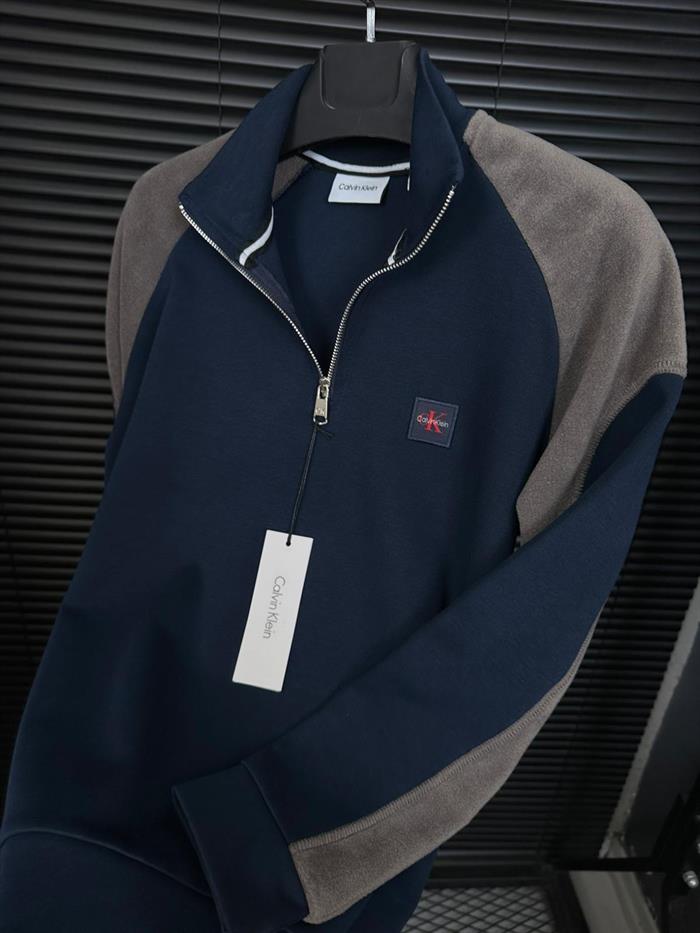 Nakış Logolu Yarım Fermuarlı Sweatshirt