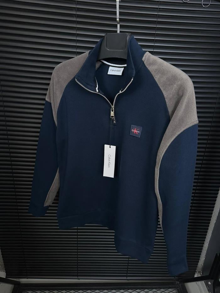 Nakış Logolu Yarım Fermuarlı Sweatshirt