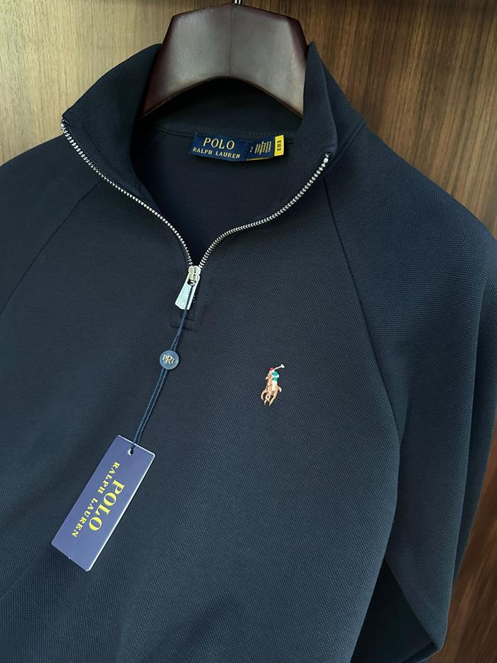 Nakış Logolu Yarım Fermuarlı Sweatshirt