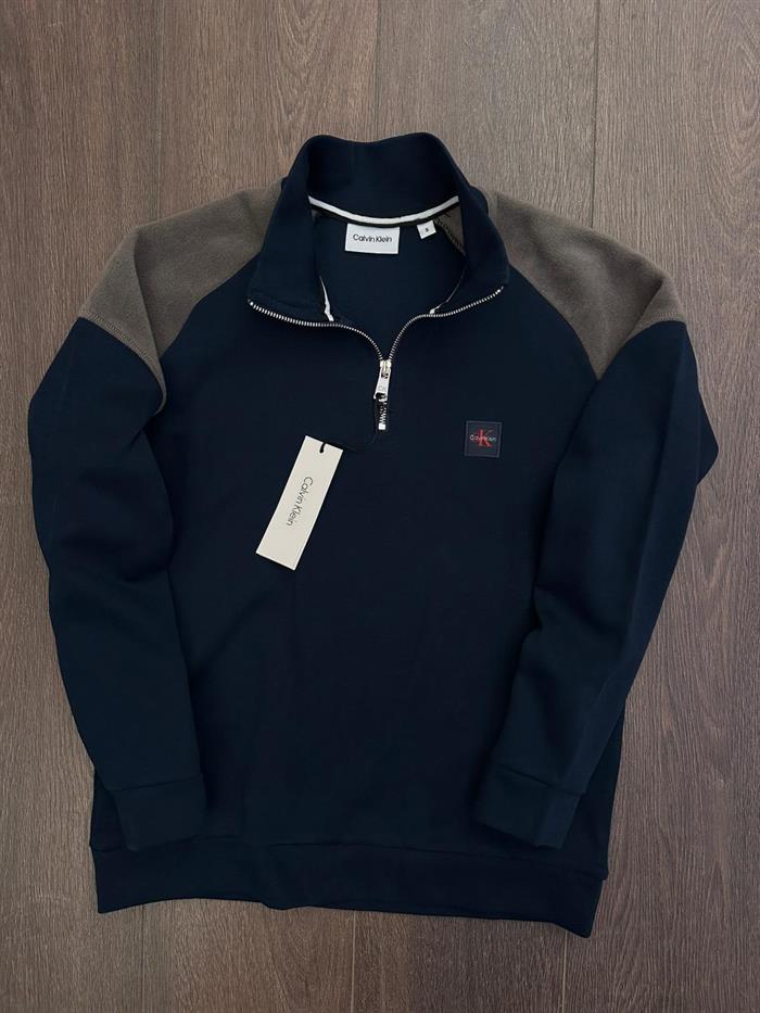 Nakış Logolu Yarım Fermuarlı Sweatshirt