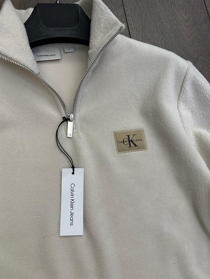 Nakış Logolu Yarım Fermuar Polar Sweatshirt