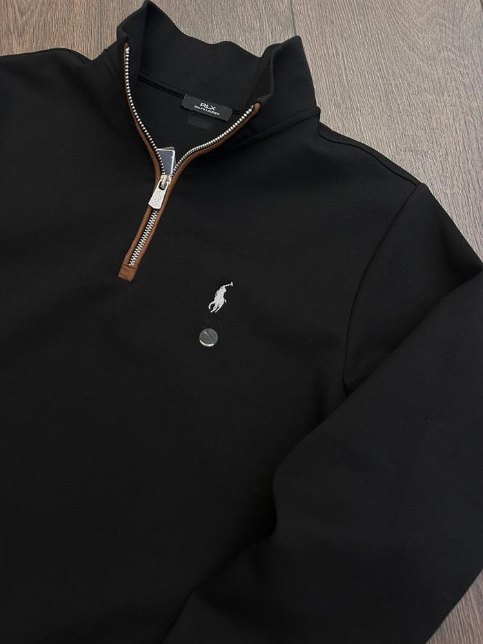 Nakış Logolu Yarım Fermuarlı Sweatshirt