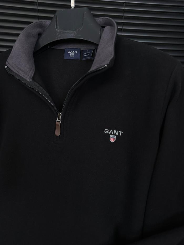 Yaka Yazılı Yarım Fermuar Sweatshirt