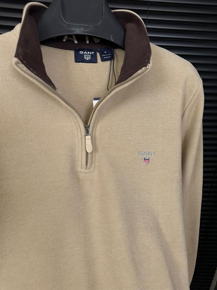 Yaka Yazılı Yarım Fermuar Sweatshirt